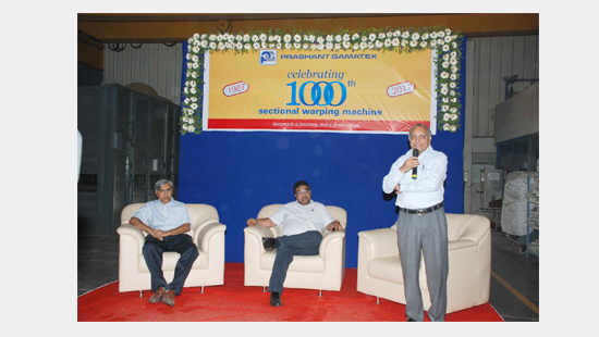Prashant group - 1000th sectional warper delivering to B.R.F.L. in Surat